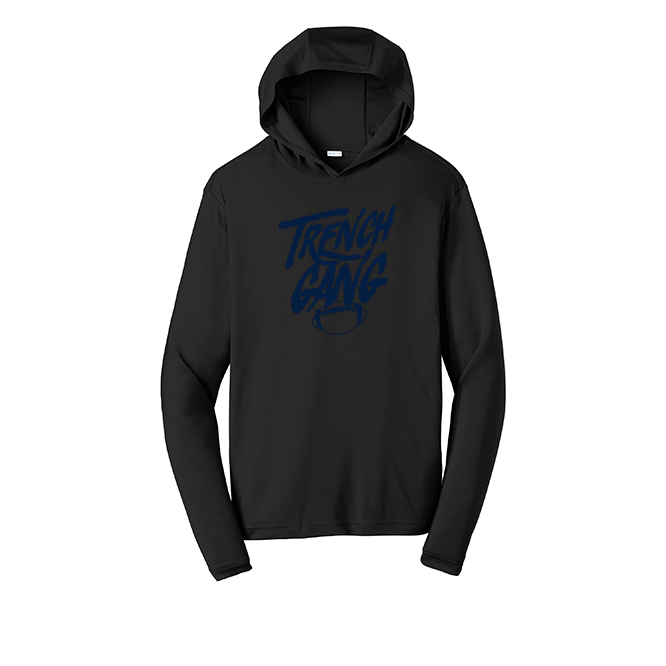 TRENCH GANG (Navy) - Hooded Long Sleeve Performance Tee