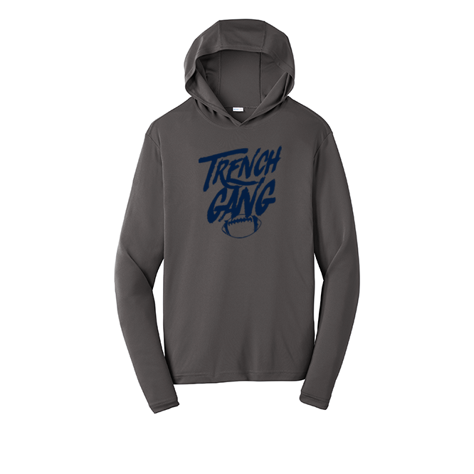 TRENCH GANG (Navy) - Hooded Long Sleeve Performance Tee