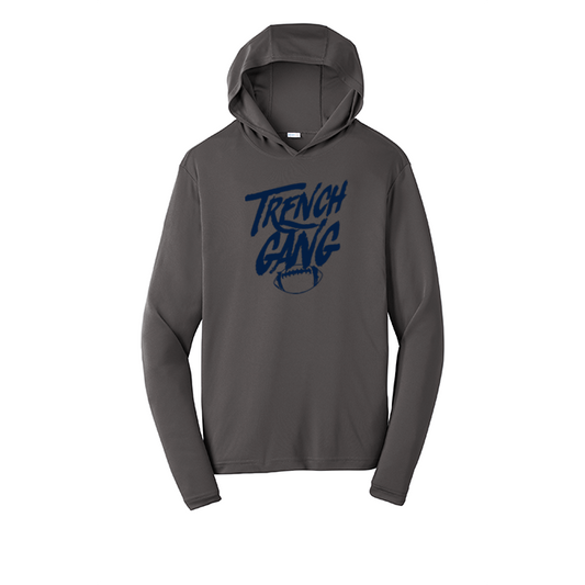 TRENCH GANG (Navy) - Hooded Long Sleeve Performance Tee