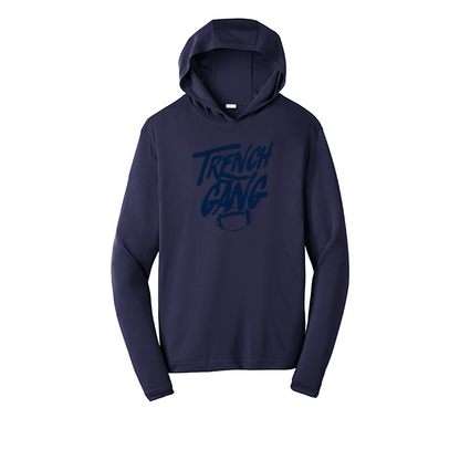 TRENCH GANG (Navy) - Hooded Long Sleeve Performance Tee