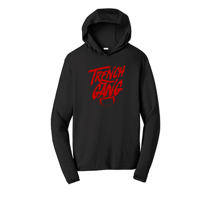 TRENCH GANG (Red) - Hooded Long Sleeve Performance Tee
