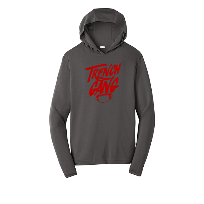 TRENCH GANG (Red) - Hooded Long Sleeve Performance Tee