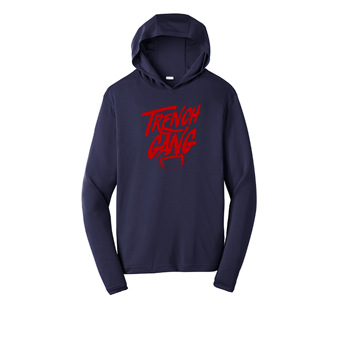 TRENCH GANG (Red) - Hooded Long Sleeve Performance Tee