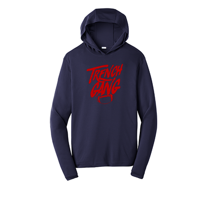TRENCH GANG (Red) - Hooded Long Sleeve Performance Tee