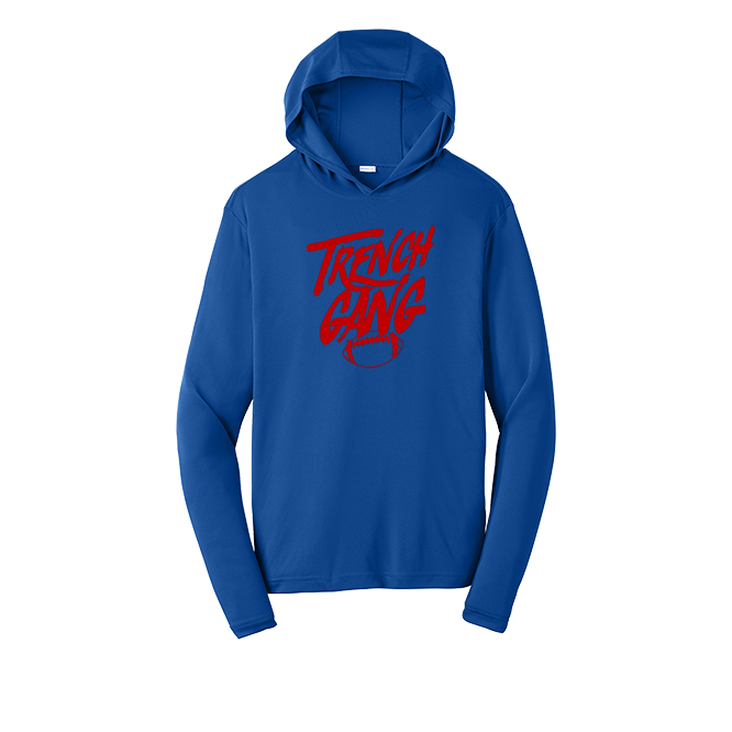 TRENCH GANG (Red) - Hooded Long Sleeve Performance Tee