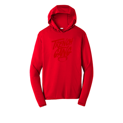 TRENCH GANG (Red) - Hooded Long Sleeve Performance Tee