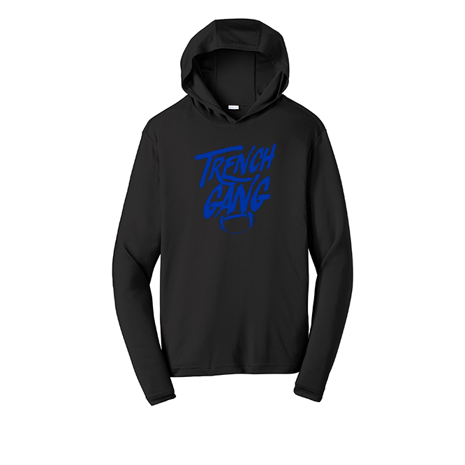 TRENCH GANG (Royal) - Hooded Long Sleeve Performance Tee