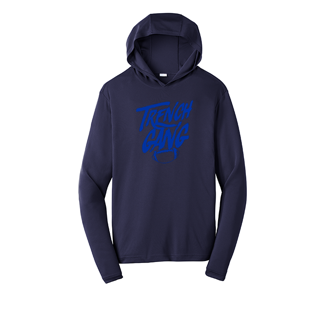 TRENCH GANG (Royal) - Hooded Long Sleeve Performance Tee