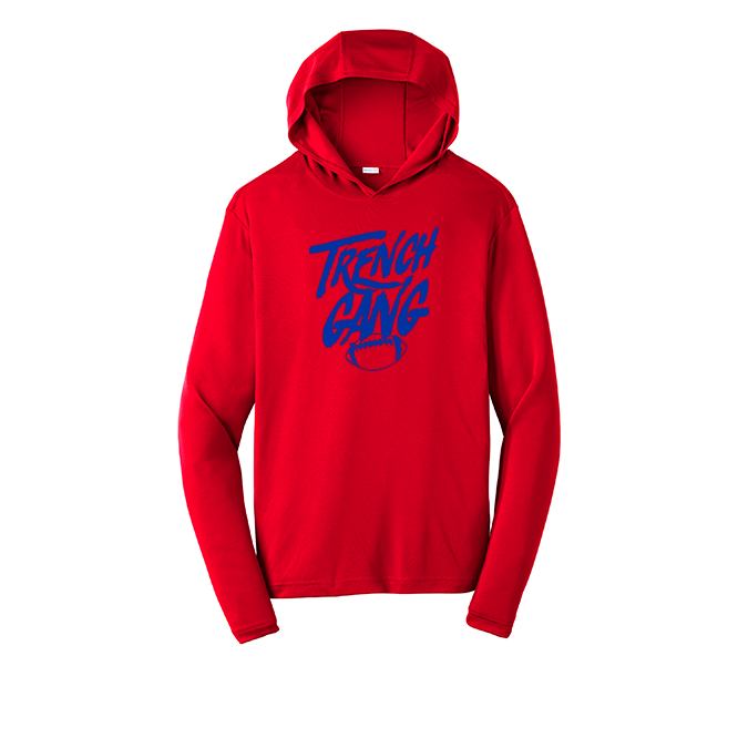 TRENCH GANG (Royal) - Hooded Long Sleeve Performance Tee