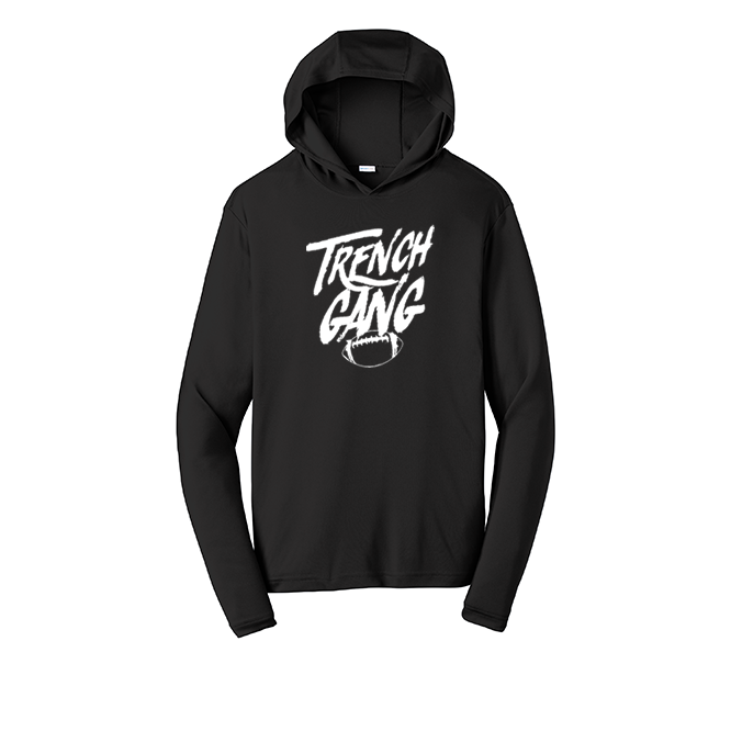 TRENCH GANG (White) - Hooded Long Sleeve Performance Tee