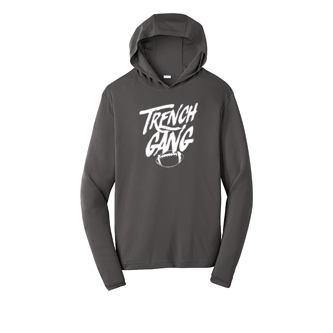 TRENCH GANG (White) - Hooded Long Sleeve Performance Tee