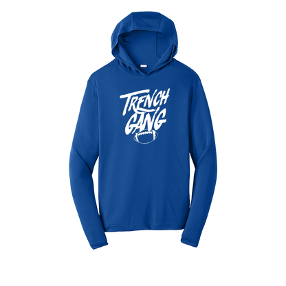 TRENCH GANG (White) - Hooded Long Sleeve Performance Tee