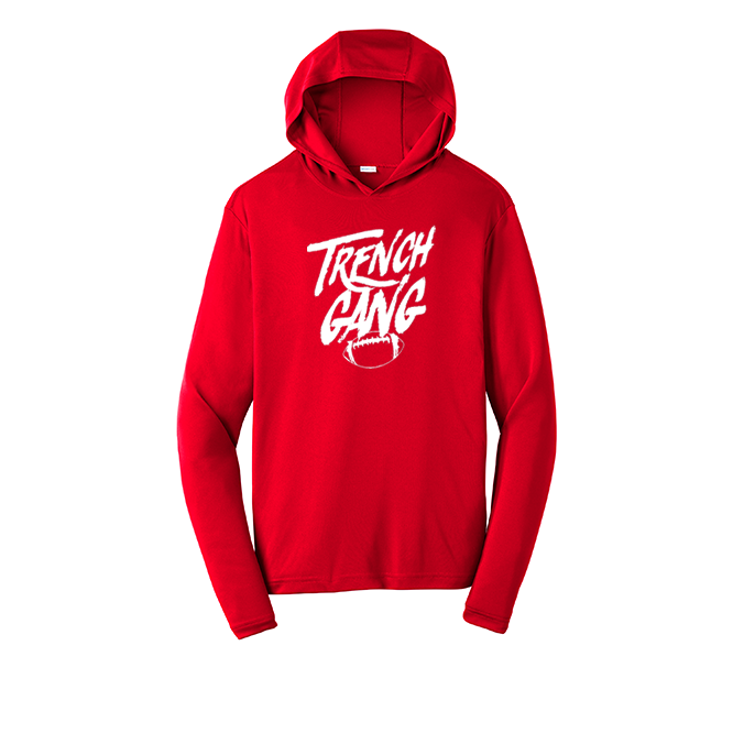 TRENCH GANG (White) - Hooded Long Sleeve Performance Tee