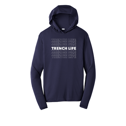 TRENCH LIFE - Hooded Long Sleeve Performance Tee