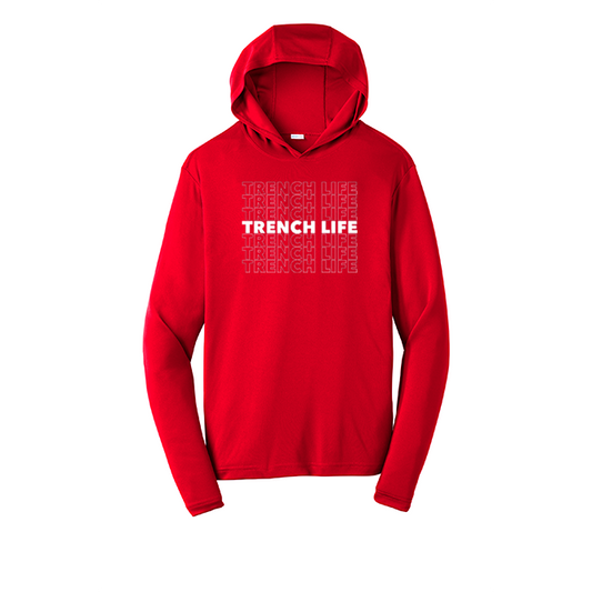 TRENCH LIFE - Hooded Long Sleeve Performance Tee