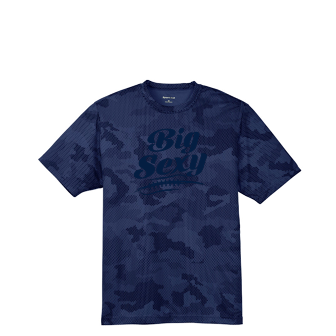 BIG SEXY (A) (Navy) - Hex Camo Performance Tee