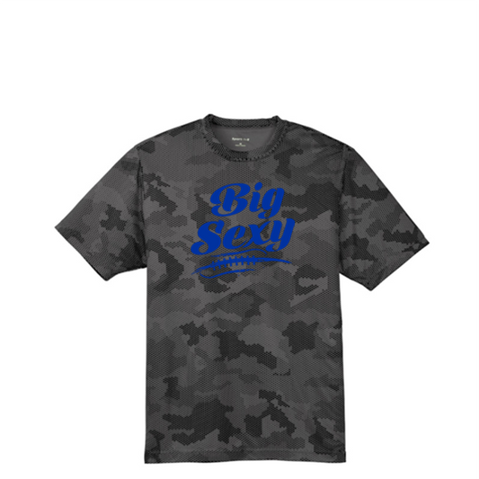 BIG SEXY (A) (Royal) - Hex Camo Performance Tee
