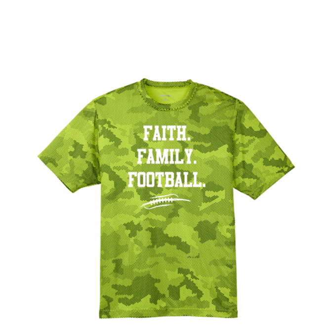 FAITH FAMILY FOOTBALL - Hex Camo Performance Tee