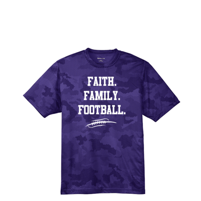 FAITH FAMILY FOOTBALL - Hex Camo Performance Tee