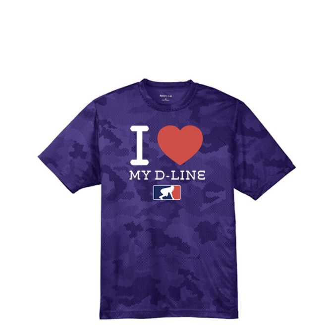 I <3 MY D-LINE - Hex Camo Performance Tee