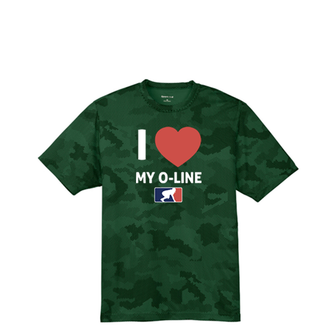 I <3 MY O-LINE - Hex Camo Performance Tee
