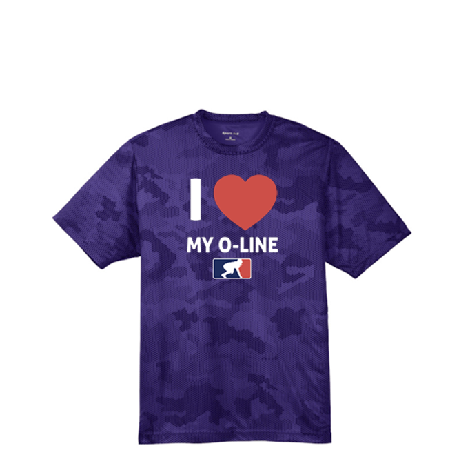 I <3 MY O-LINE - Hex Camo Performance Tee