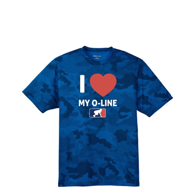 I <3 MY O-LINE - Hex Camo Performance Tee