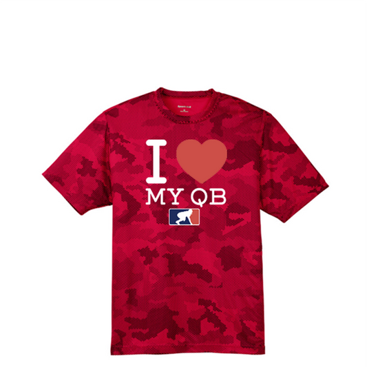 I <3 MY QB - Hex Camo Performance Tee