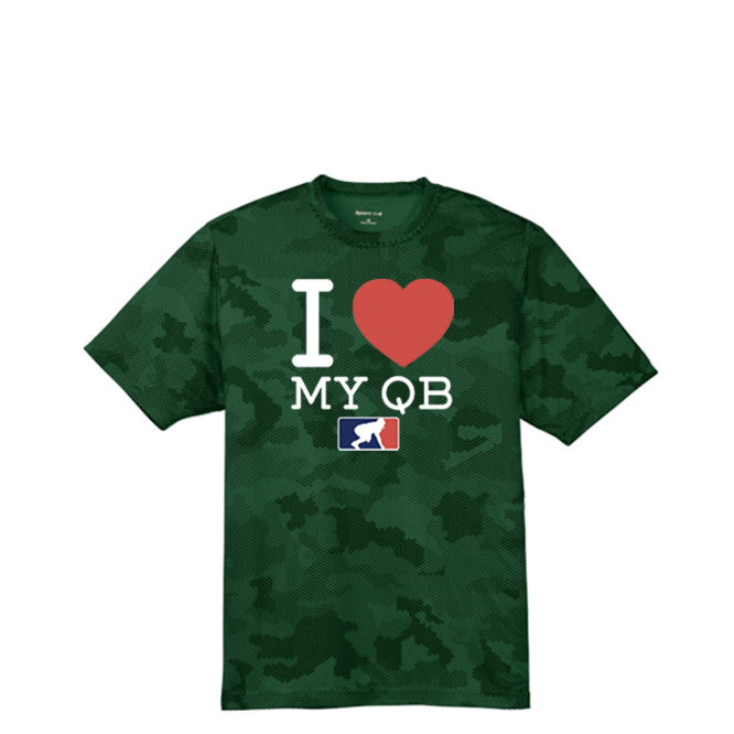I <3 MY QB - Hex Camo Performance Tee
