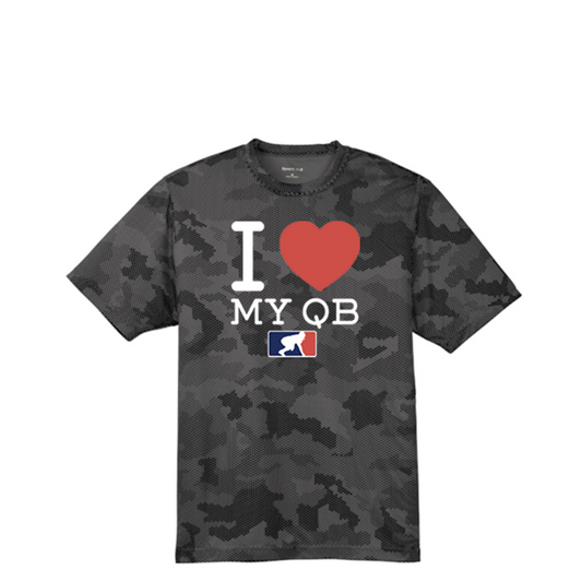 I <3 MY QB - Hex Camo Performance Tee