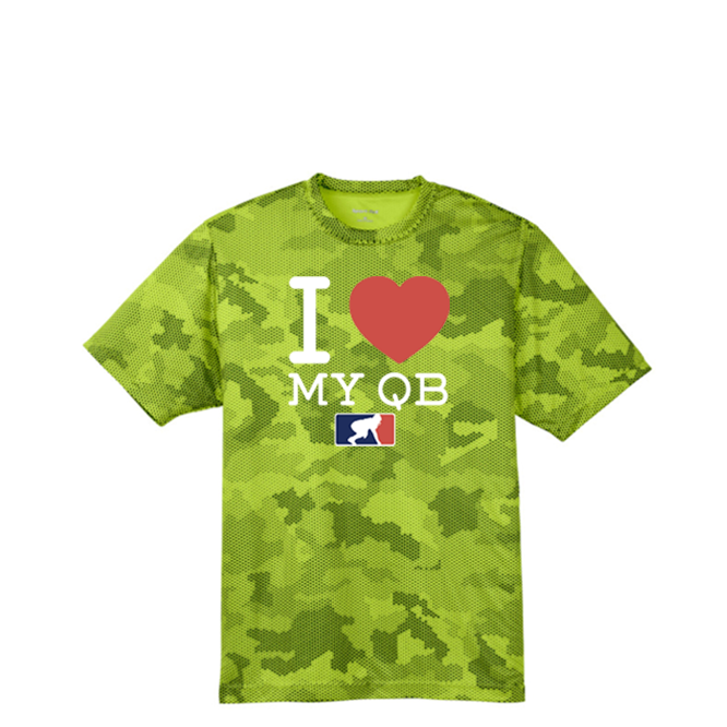 I <3 MY QB - Hex Camo Performance Tee