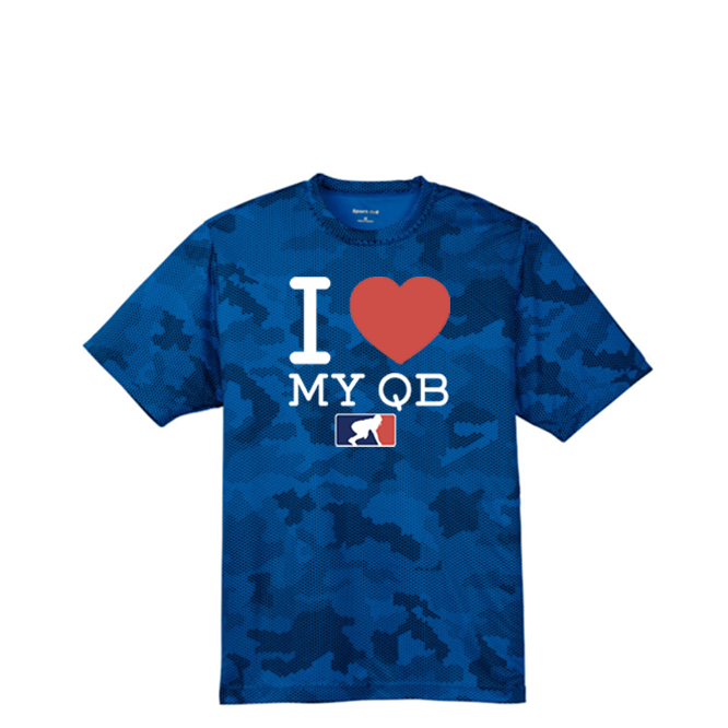 I <3 MY QB - Hex Camo Performance Tee