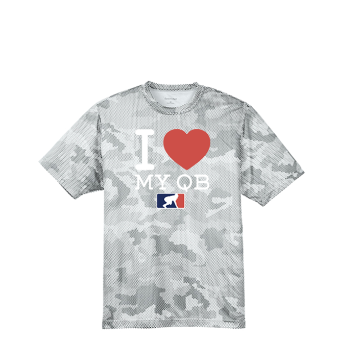 I <3 MY QB - Hex Camo Performance Tee