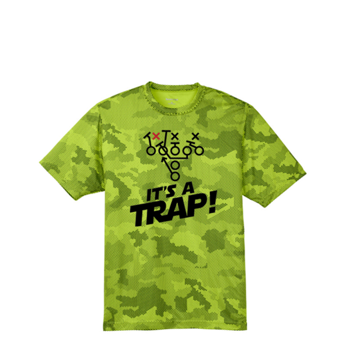ITS A TRAP! (Black) - Hex Camo Performance Tee