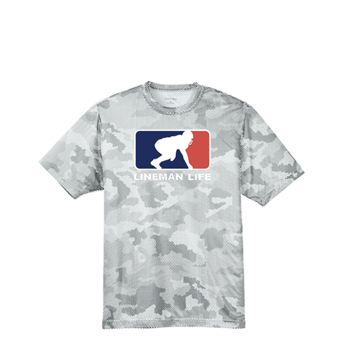 LINEMAN LIFE LOGO - Hex Camo Performance Tee