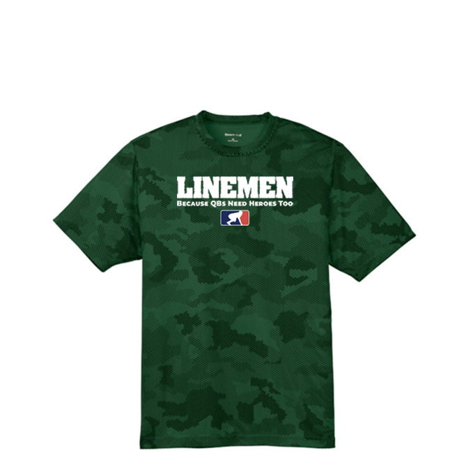 LINEMEN: QB HEROES - Hex Camo Performance Tee