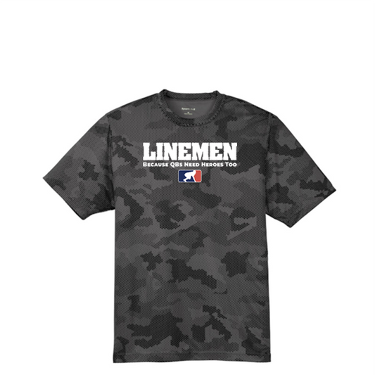 LINEMEN: QB HEROES - Hex Camo Performance Tee