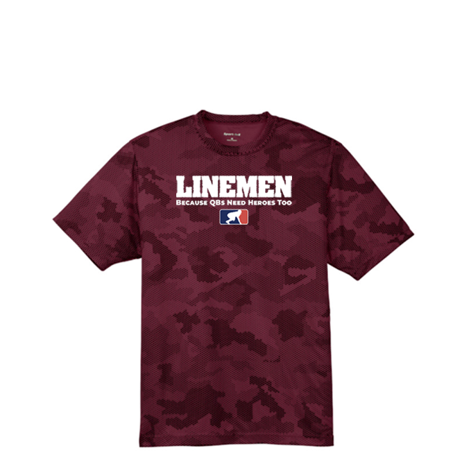 LINEMEN: QB HEROES - Hex Camo Performance Tee