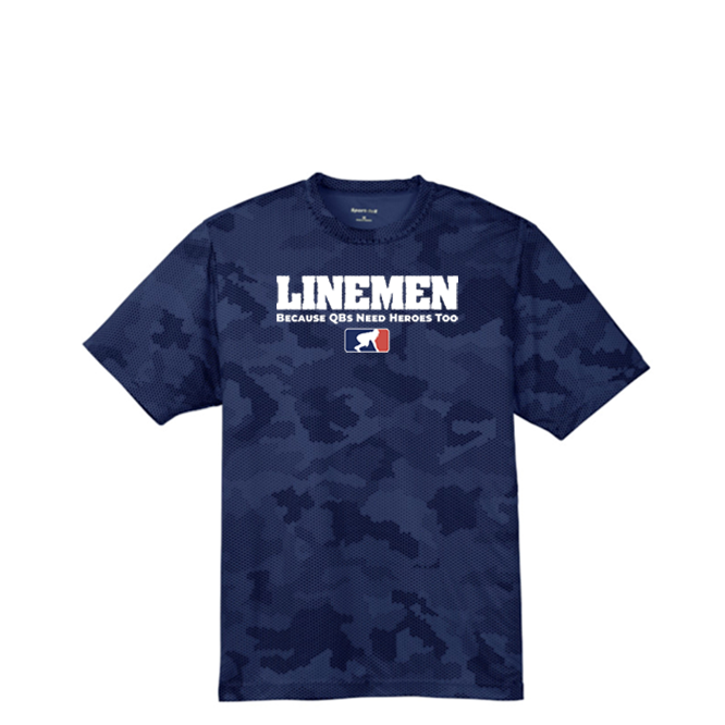LINEMEN: QB HEROES - Hex Camo Performance Tee