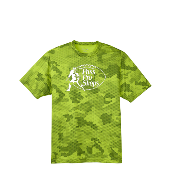 PASS PRO SHOPS (White) - Hex Camo Performance Tee