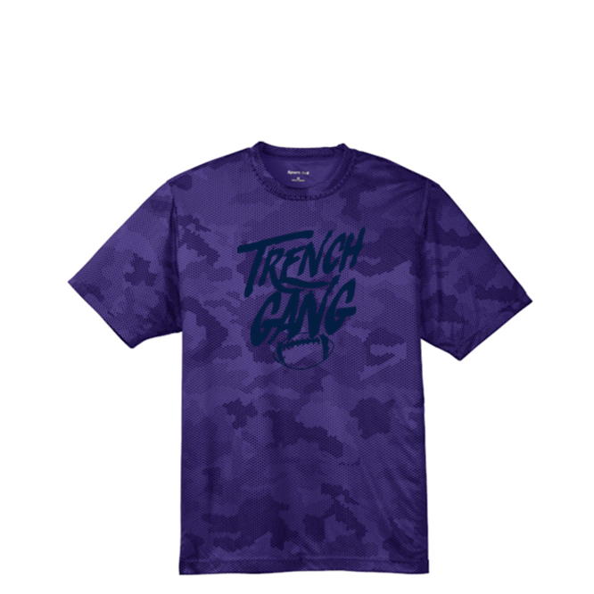 TRENCH GANG (Navy) - Hex Camo Performance Tee