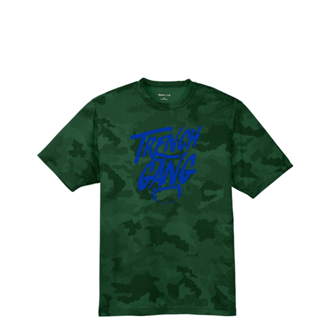 TRENCH GANG (Royal) - Hex Camo Performance Tee