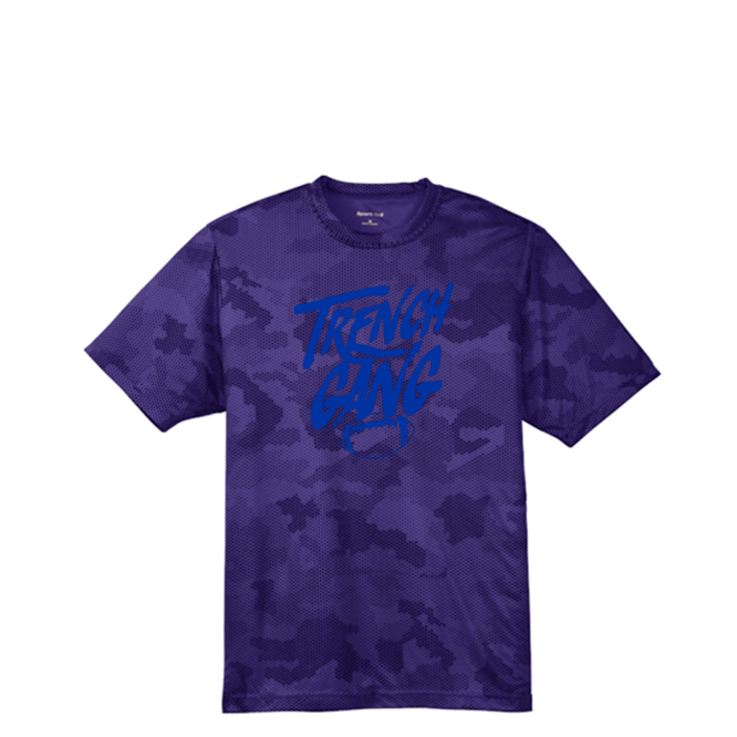 TRENCH GANG (Royal) - Hex Camo Performance Tee