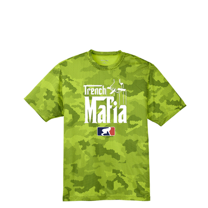 TRENCH MAFIA (White) - Hex Camo Performance Tee