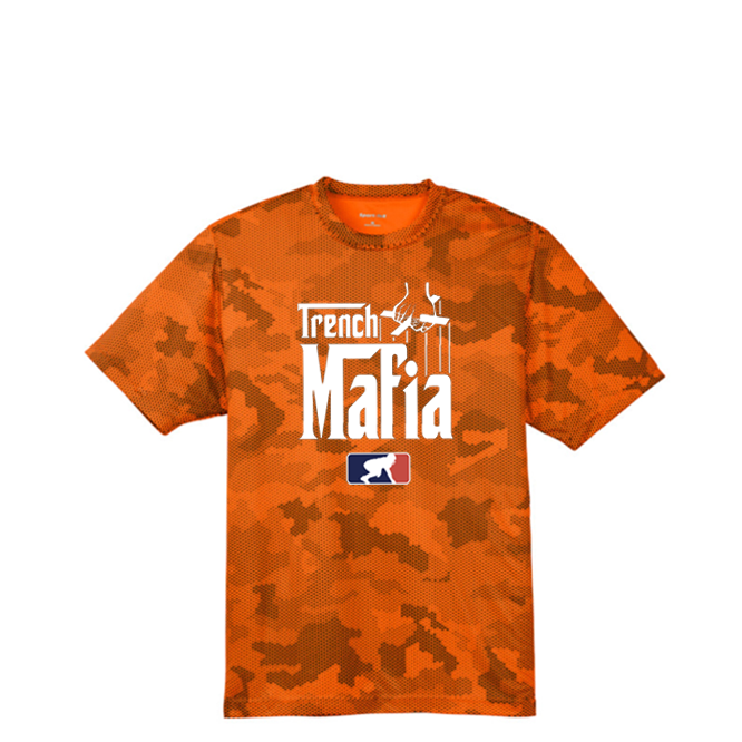 TRENCH MAFIA (White) - Hex Camo Performance Tee