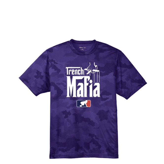 TRENCH MAFIA (White) - Hex Camo Performance Tee