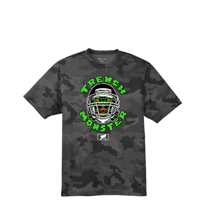 TRENCH MONSTER - Hex Camo Performance Tee