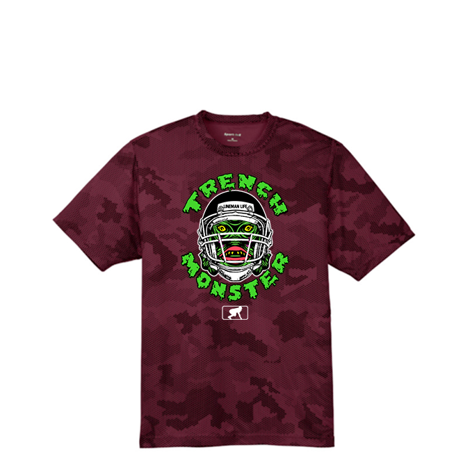 TRENCH MONSTER - Hex Camo Performance Tee