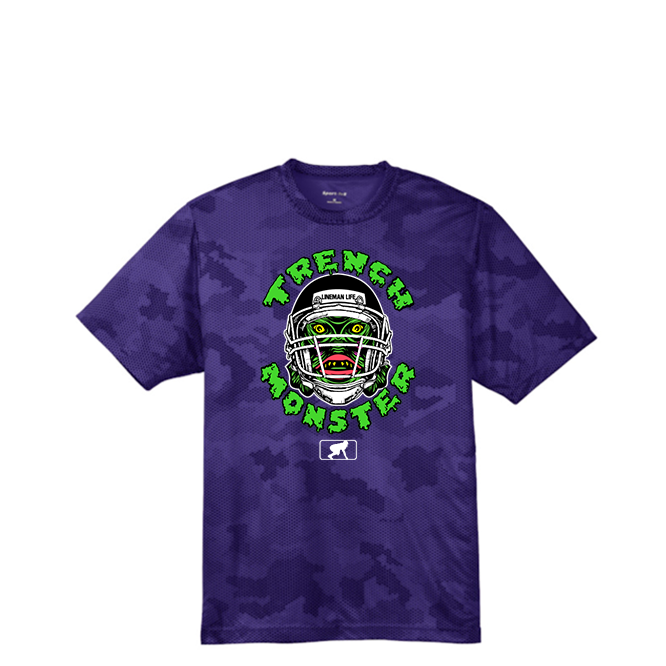 TRENCH MONSTER - Hex Camo Performance Tee