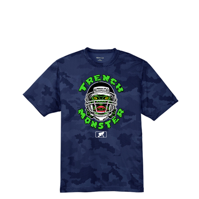 TRENCH MONSTER - Hex Camo Performance Tee